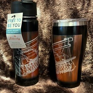 Bundle- Liberty Brown Seppi M logo Travel Mug Set